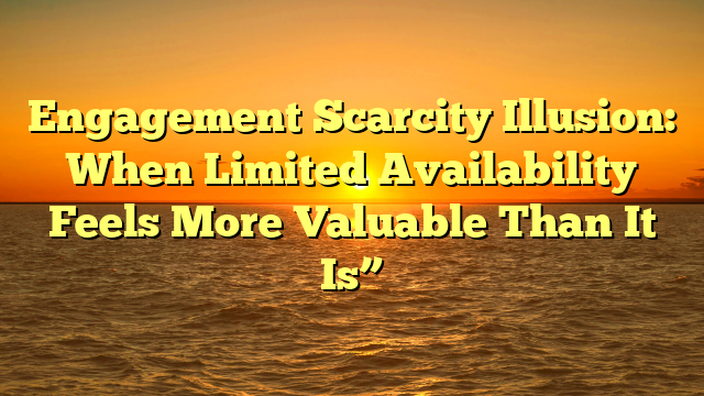 Engagement Scarcity Illusion: When Limited Availability Feels More Valuable Than It Is”