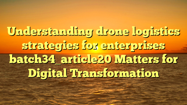 Understanding drone logistics strategies for enterprises batch34_article20 Matters for Digital Transformation